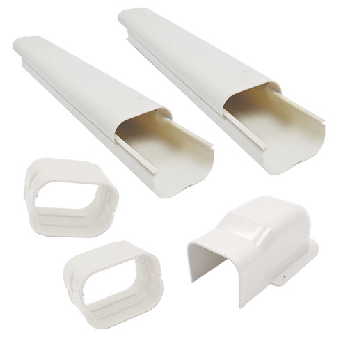 Innerco 4" W 7.5'Ft Mini Split PVC AC Line Set Cover Kit for Central Air Conditioner Heat Pump