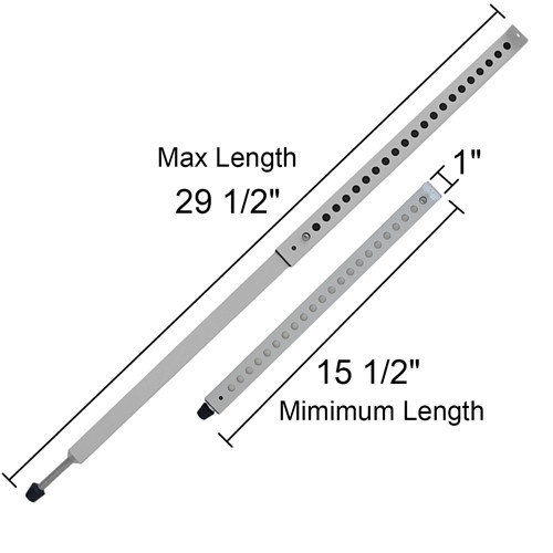 Innerco Adjustable Window Security Bar, Patio Door Lock - Sturdy Steel, Extends From 15 1/2" To 29 1/2", White